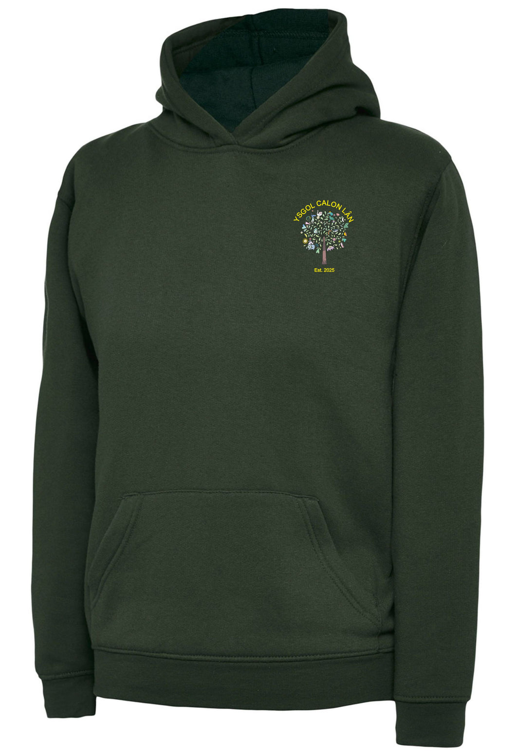 Ysgol Calon Lan Dark Green Over the Head Unisex Hood