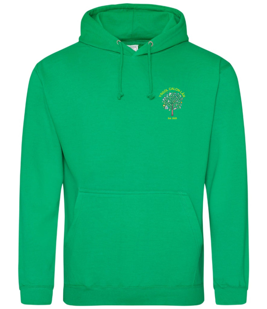 Ysgol Calon Lan Light Green Over the Head Hood