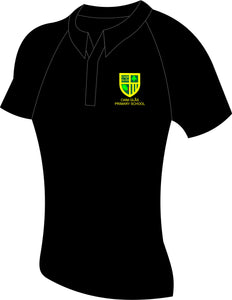 Cwm Glas Primary Unisex Leaver Polo Shirt (BLACK) (NON REFUNDABLE ITEM)
