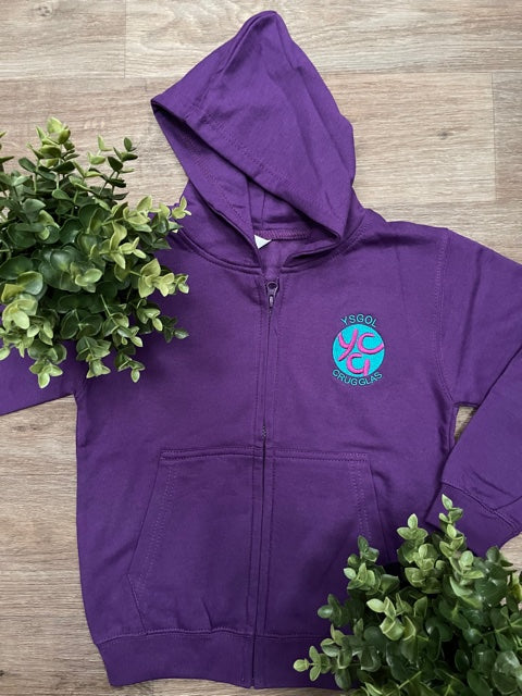 Ysgol Crug Glas Full Zip Unisex Hood (NO REFUNDS OR EXCHANGES)