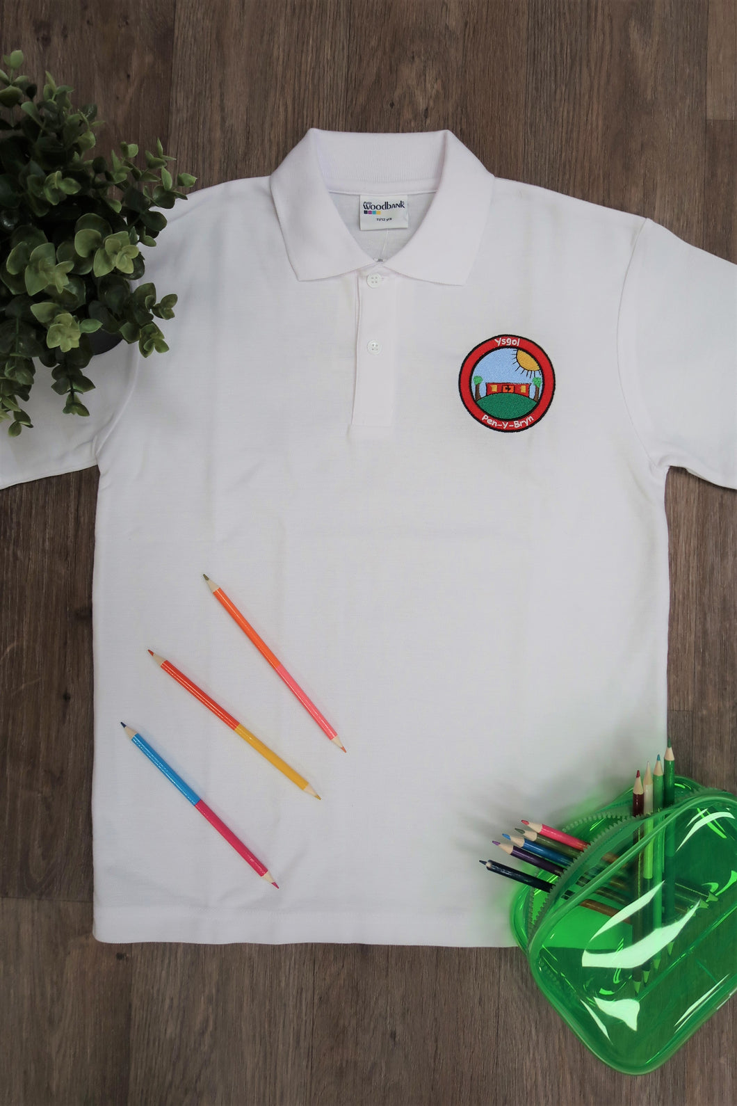 Ysgol Pen Y Bryn Unisex Polo Shirt (WHITE)