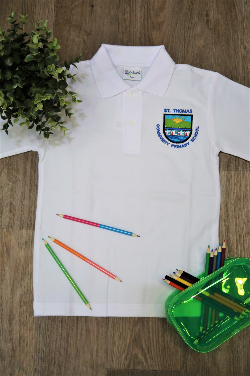 St Thomas Primary Unisex White Polo Shirt